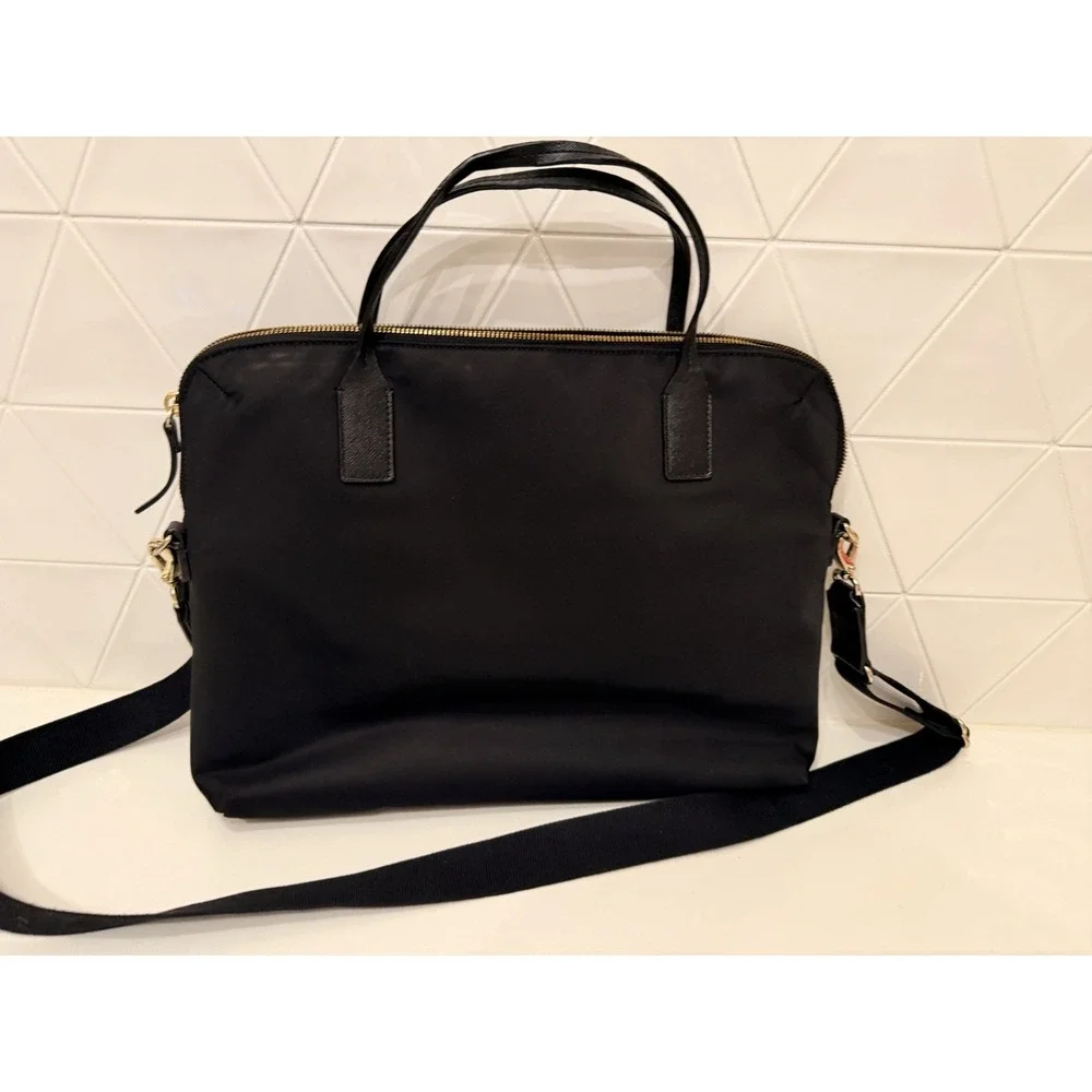 Kate Spade Black Nylon Laptop Bag Tote‎ Shoulder Crossbody Work Travel Purse NEW